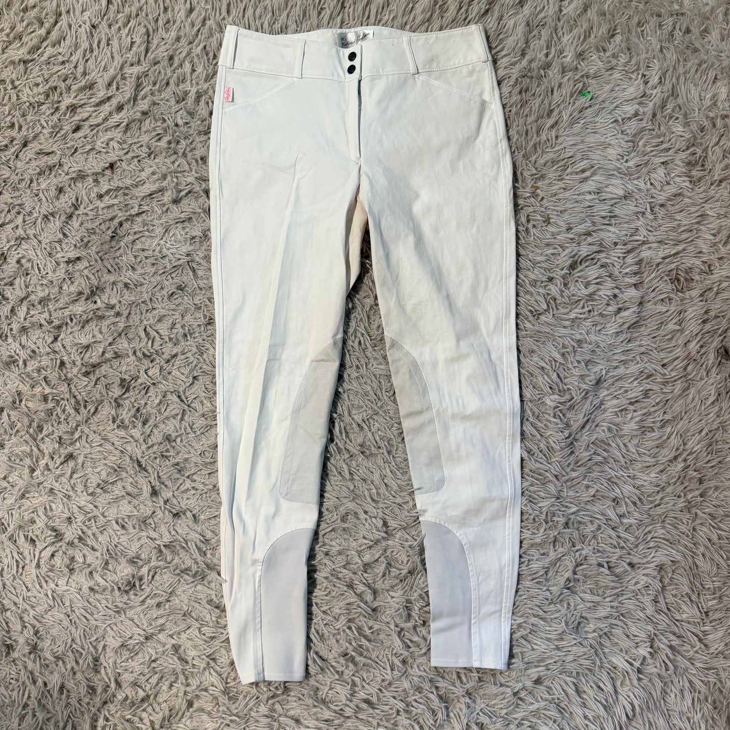 Women’s Size 34L White Tailored Sportsman Knee Patch Horseback Riding Breeches