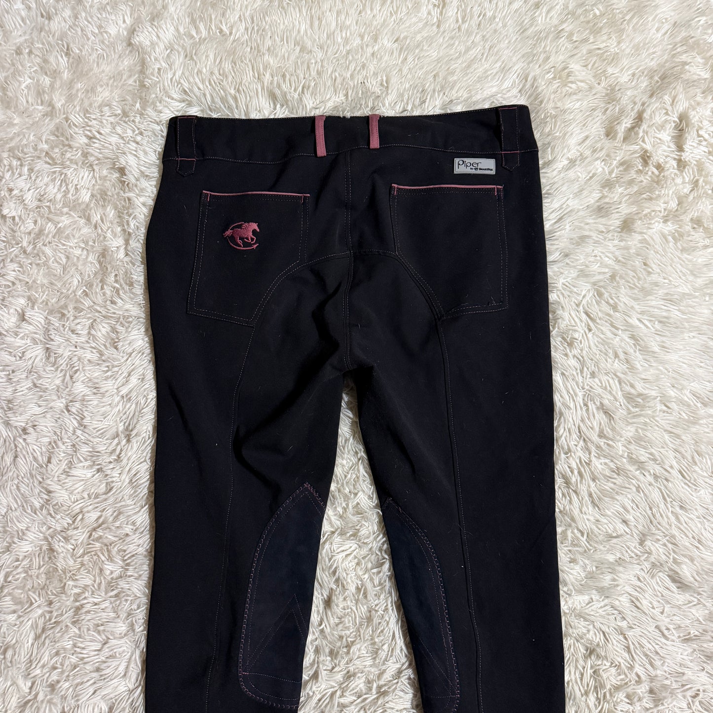 Women’s Size 36L Black Smartpak Piper Knee Patch Horseback Riding Breeches