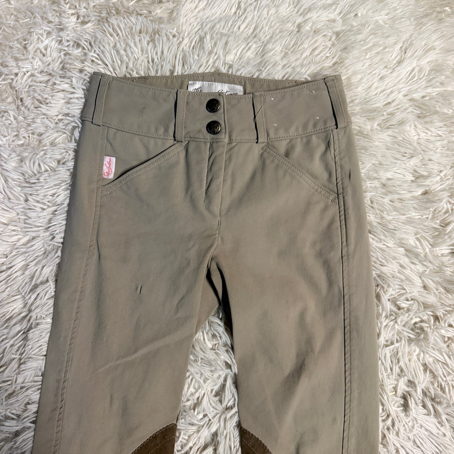 Child’s Size 8R Tan Tailored Sportsman Knee Patch Horseback Riding Breeches