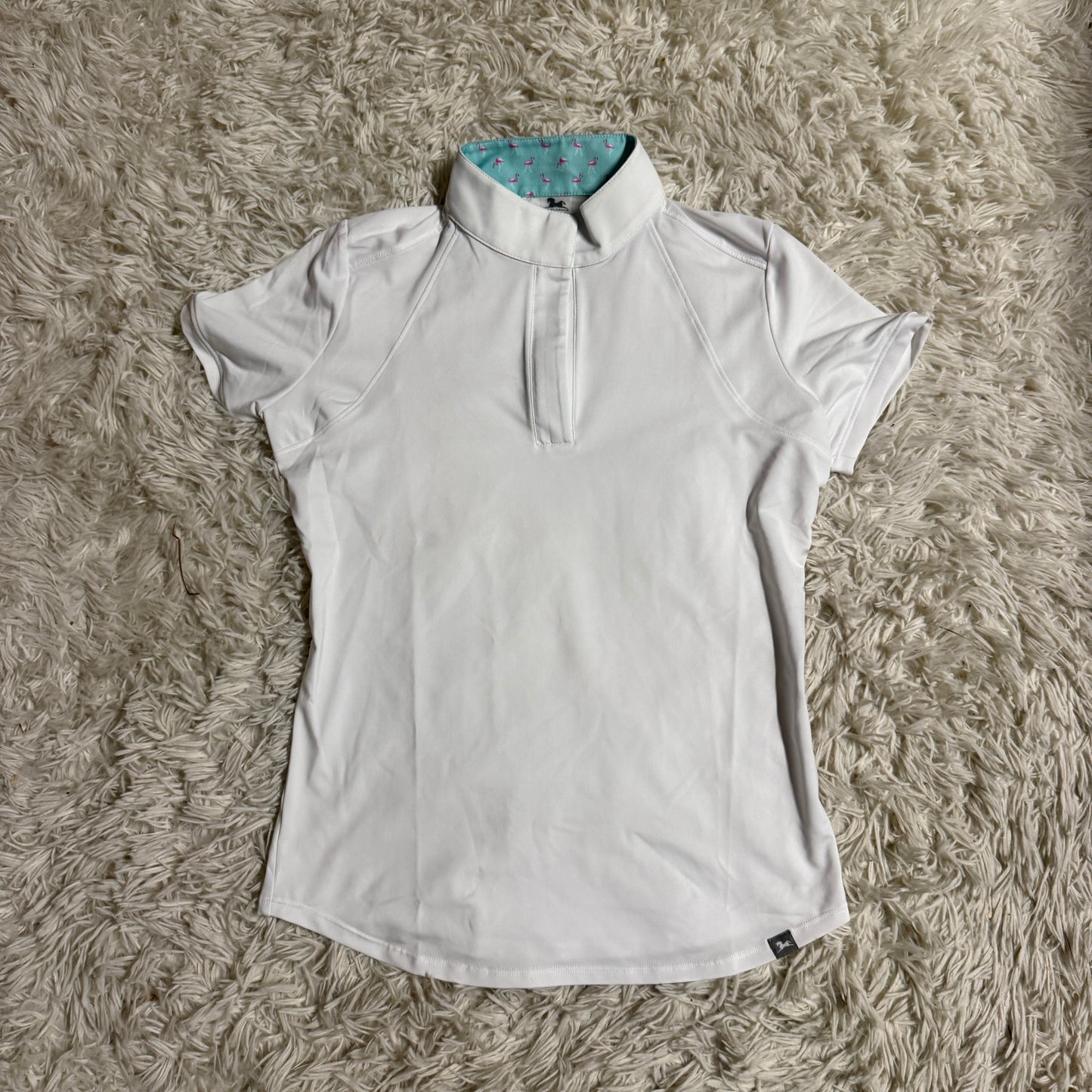 Child’s Large White RJ Classics Short Sleeve Horseback Riding Show Shirt