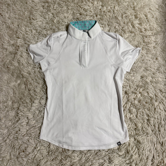 Child’s Large White RJ Classics Short Sleeve Horseback Riding Show Shirt