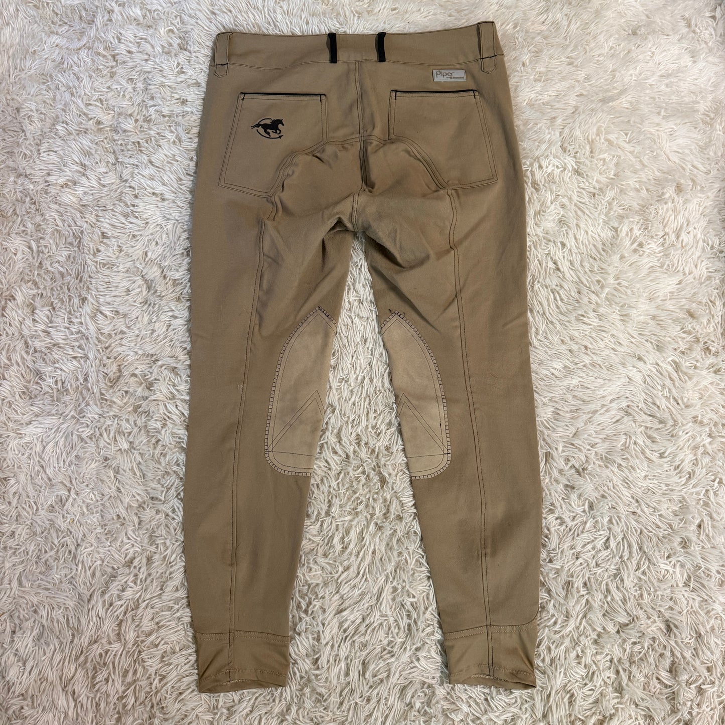 Women’s Size 34L Tan Smartpak Piper Knee Patch Horseback Riding Breeches