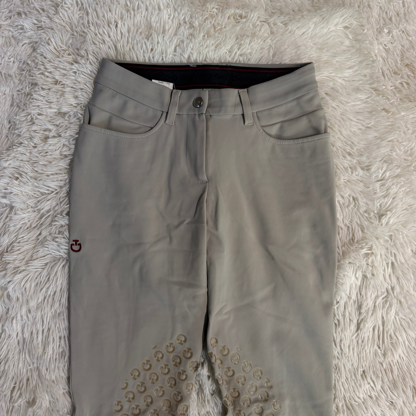 Women’s Size IT38 Tan Cavalleria Toscana Knee Patch Horseback Riding Breeches