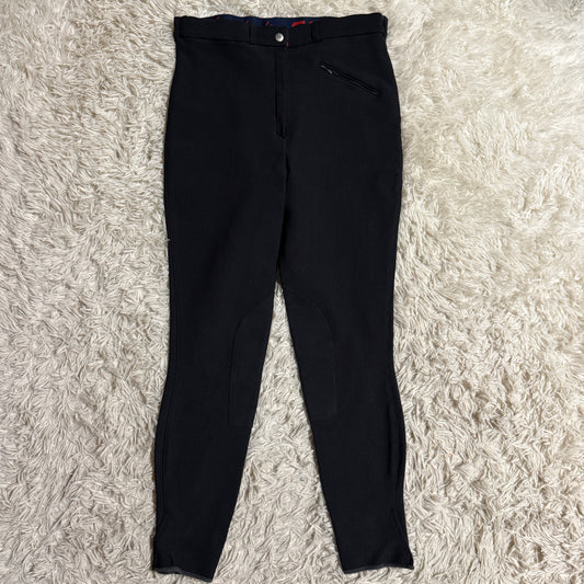 Women’s Size 32L Black Schumacher Knee Patch Horseback Riding Breeches