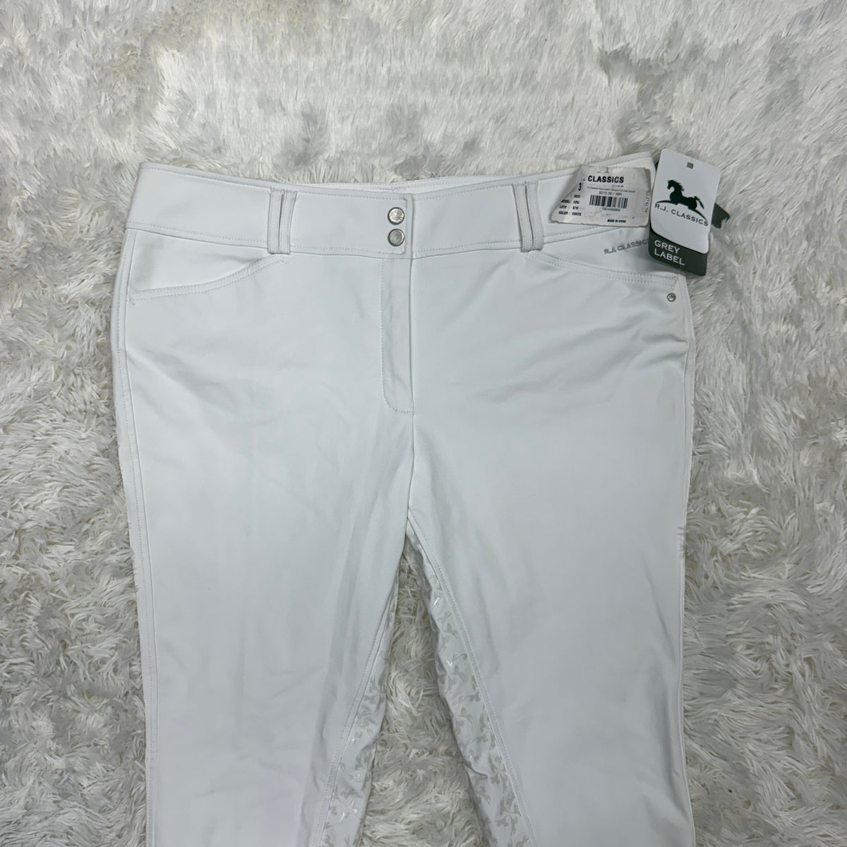 New Women’s Size 36R White RJ Classics Aria Full Seat Horseback Riding Breeches