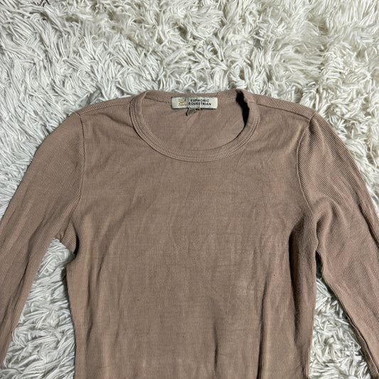 Women’s XS Tan Euphoric Equestrian Long Sleeve Horseback Riding Bodysuit Top