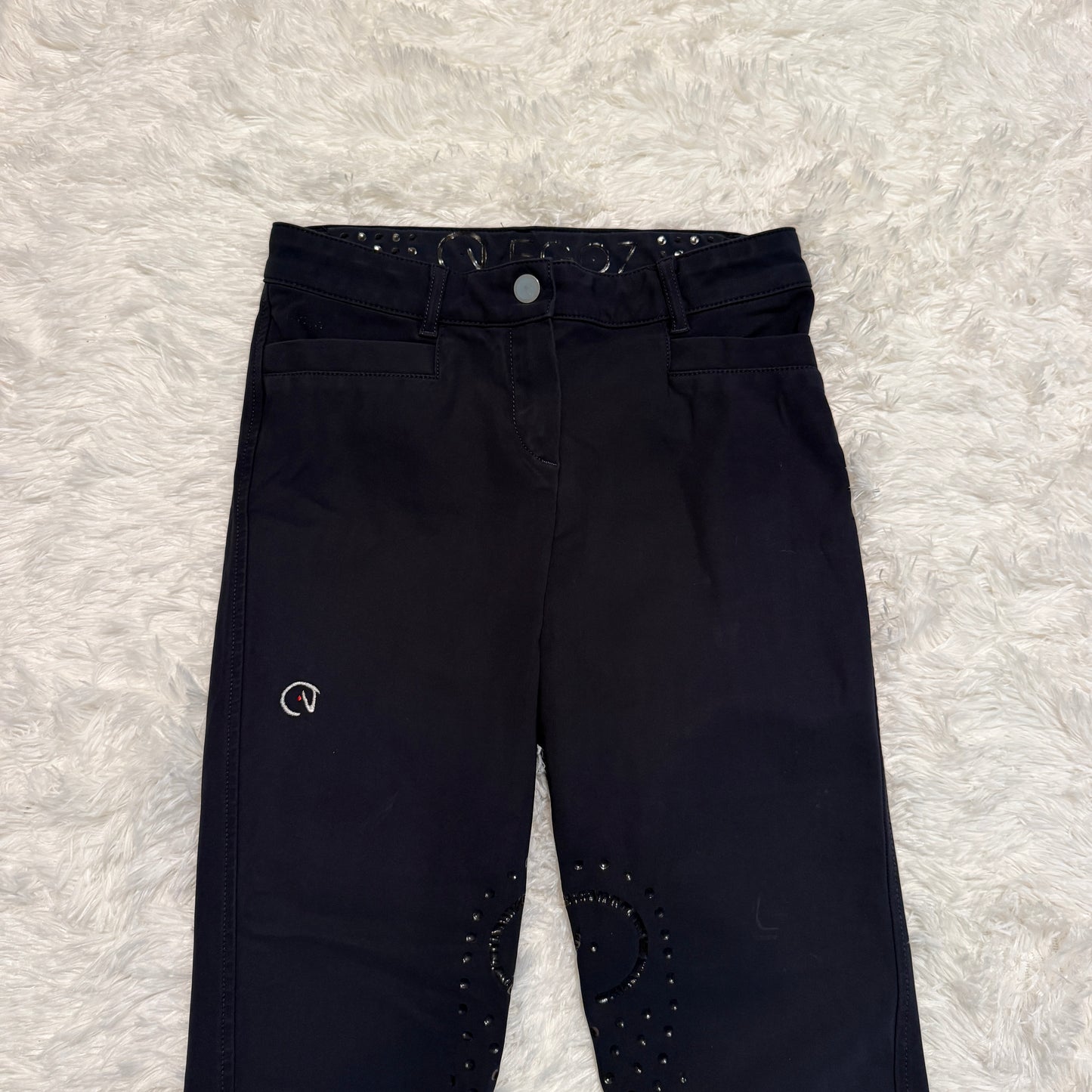 Women’s Size IT40 Navy Ego 7 Knee Patch Horseback Riding Breeches