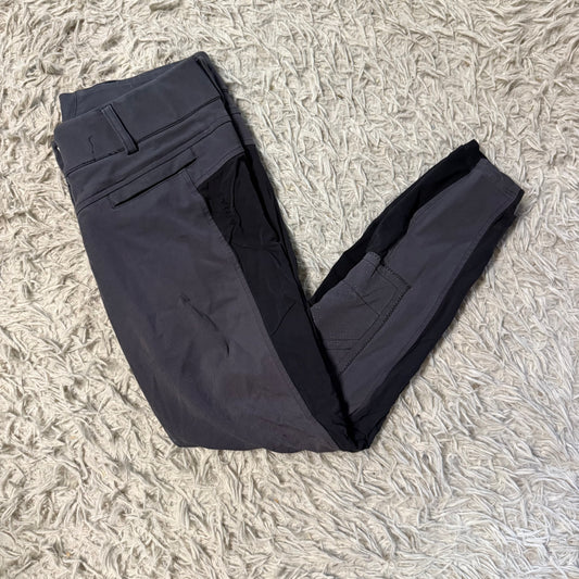 Women’s Size 26R Grey/Black Ariat Knee Patch Horseback Riding Breeches