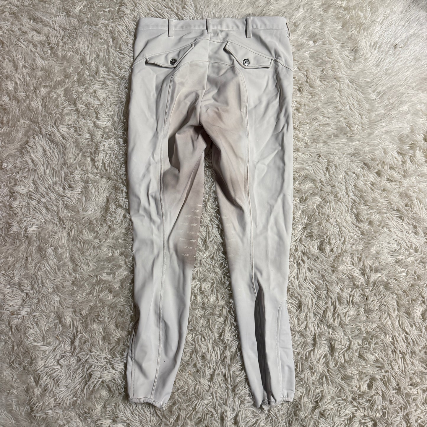 Women’s Size 28R White Schockemohle Knee Patch Horseback Riding Breeches