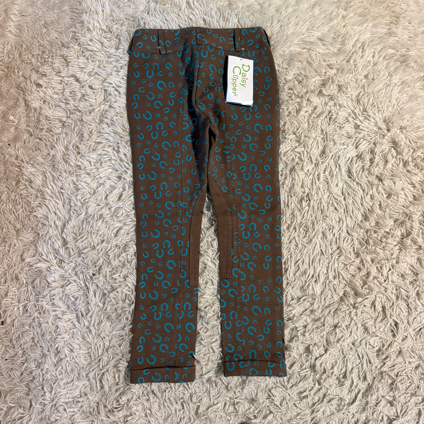 New Child’s Size 6R Brown Daisy Clipper Knee Patch Horseback Riding Jodphurs