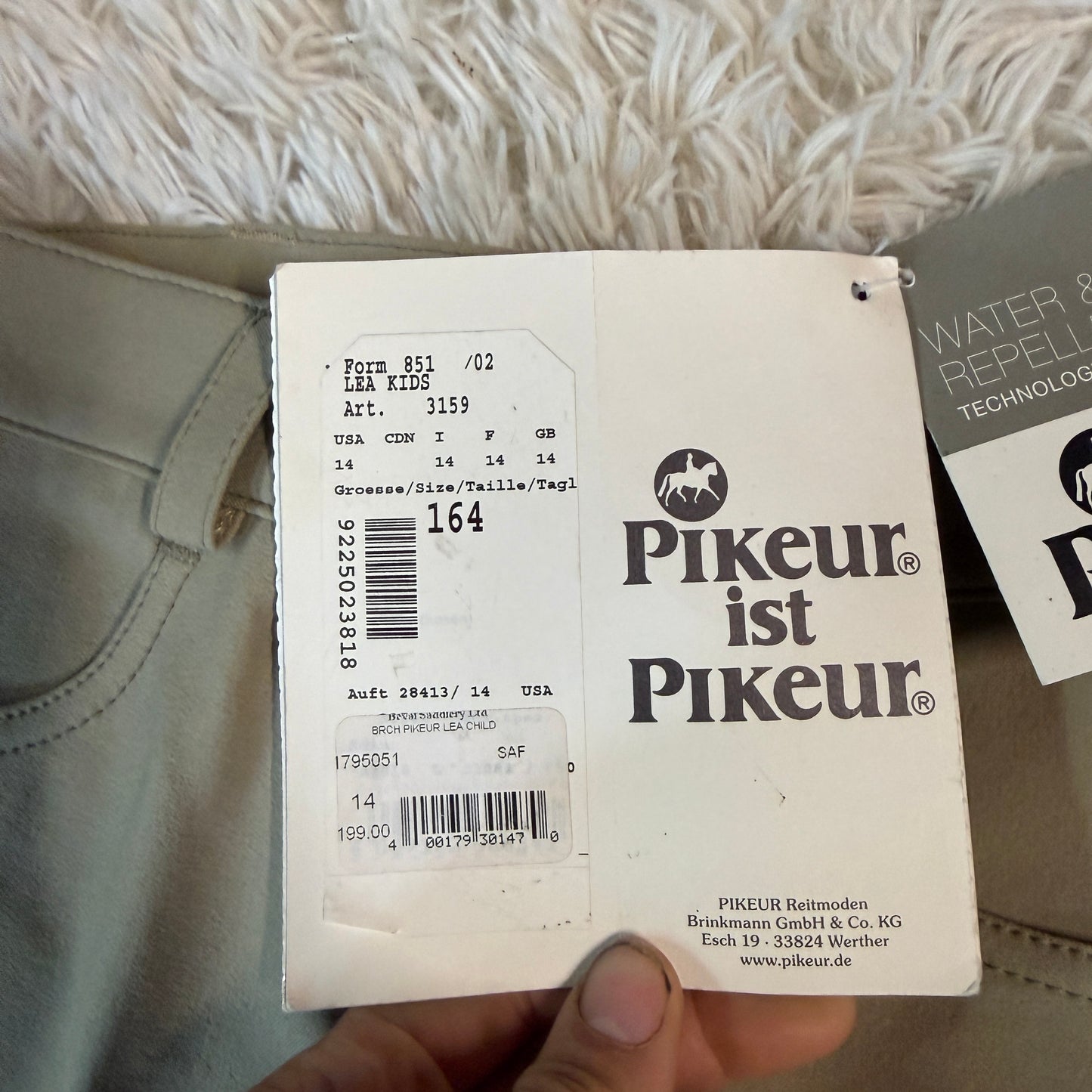New Child’s Size 14R Tan Pikeur Knee Patch Horseback Riding Breeches