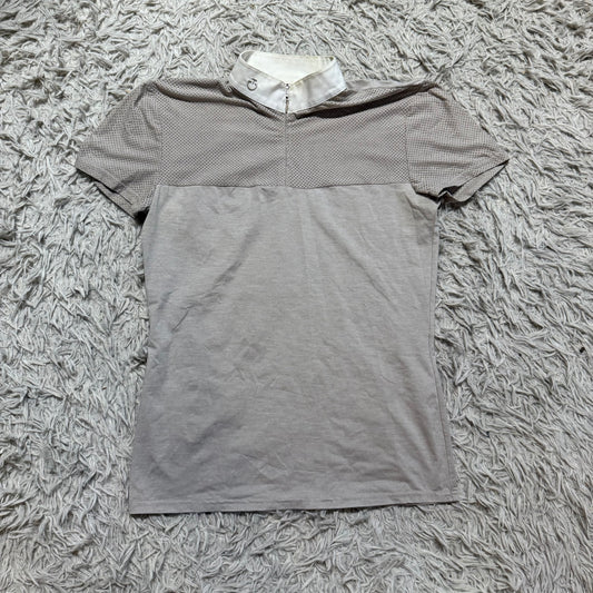 Women’s Large Tan Cavalleria Toscana Short Sleeve Horseback Riding Show Shirt