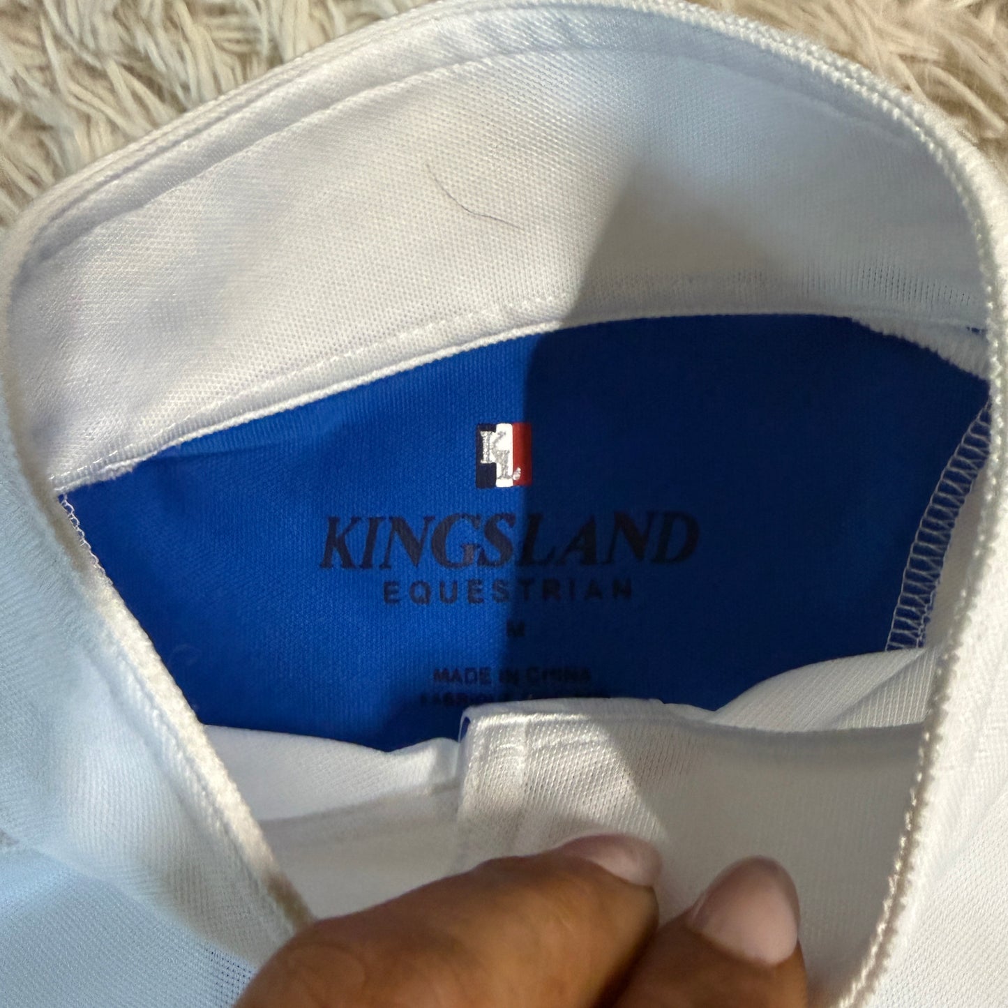 Women’s Medium White Kingsland Short Sleeve Horseback Riding Show Shirt