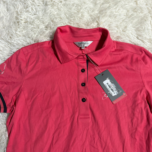 New Women’s Pink Size US 8 Le Mieux Short Sleeve Horseback Riding Polo Shirt