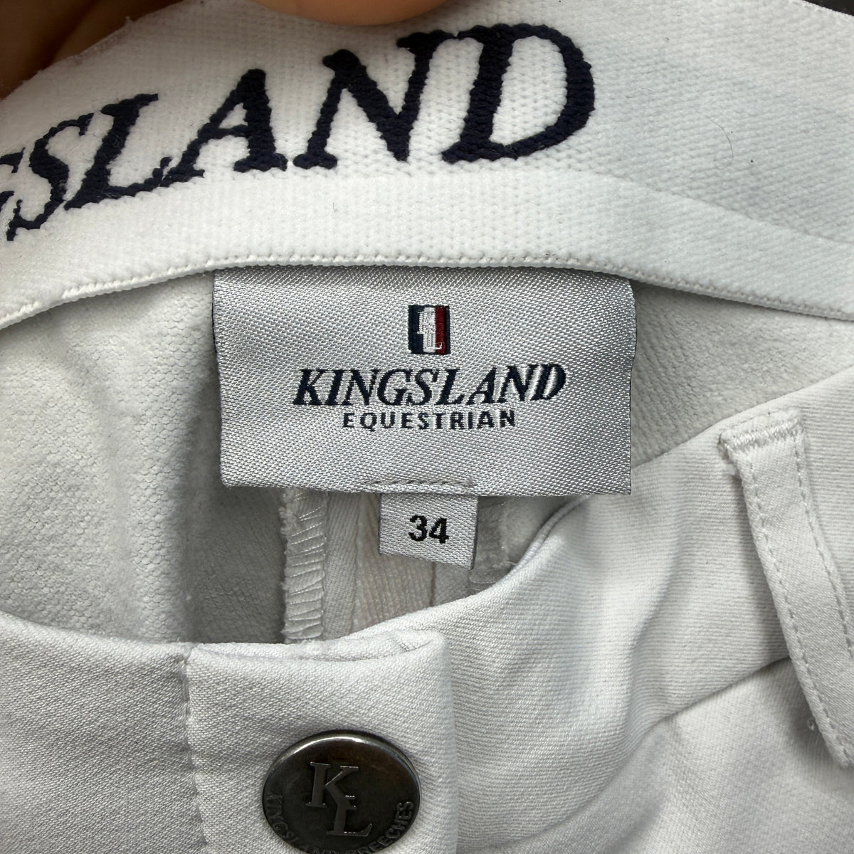 Women’s Size 22R (EU34) White Kingsland Knee Patch Horseback Riding Breeches
