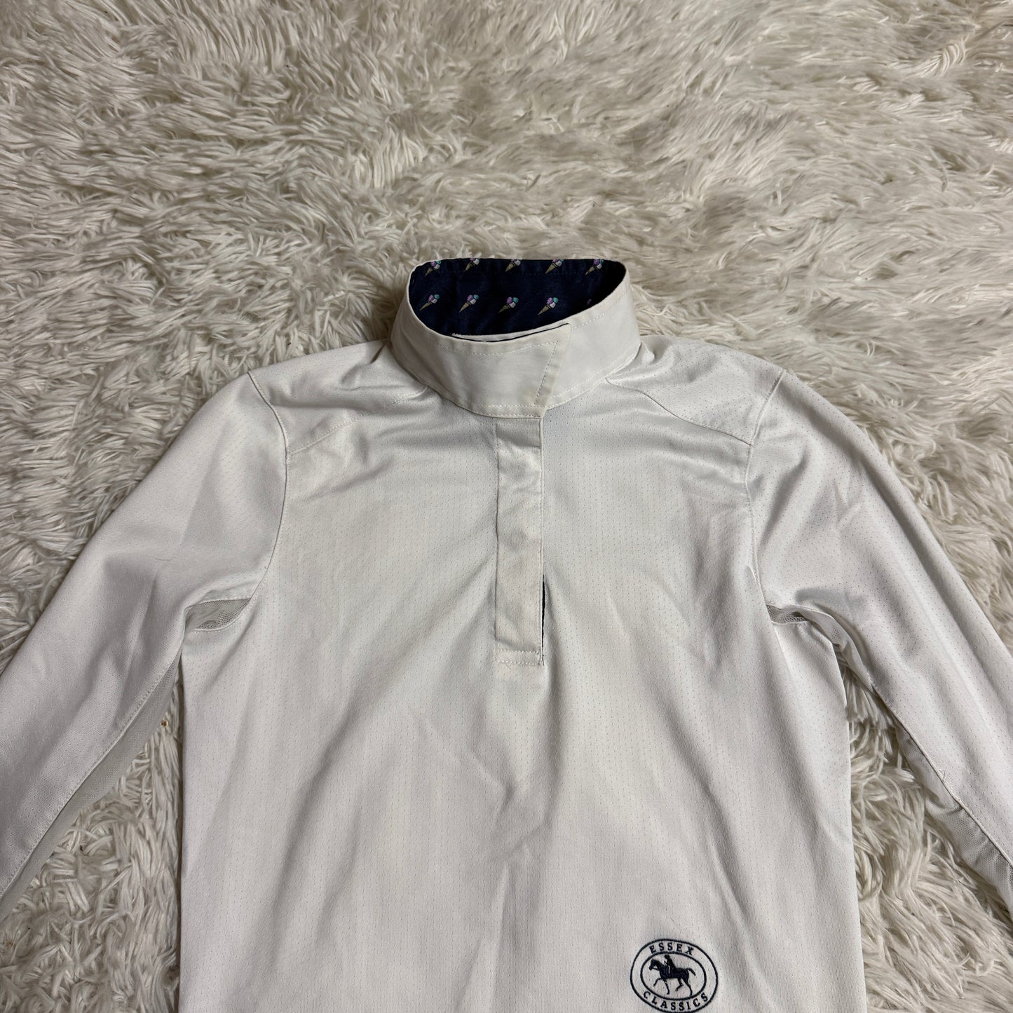 Child’s S White Essex Classics Long Sleeve Horseback Riding Show Shirt
