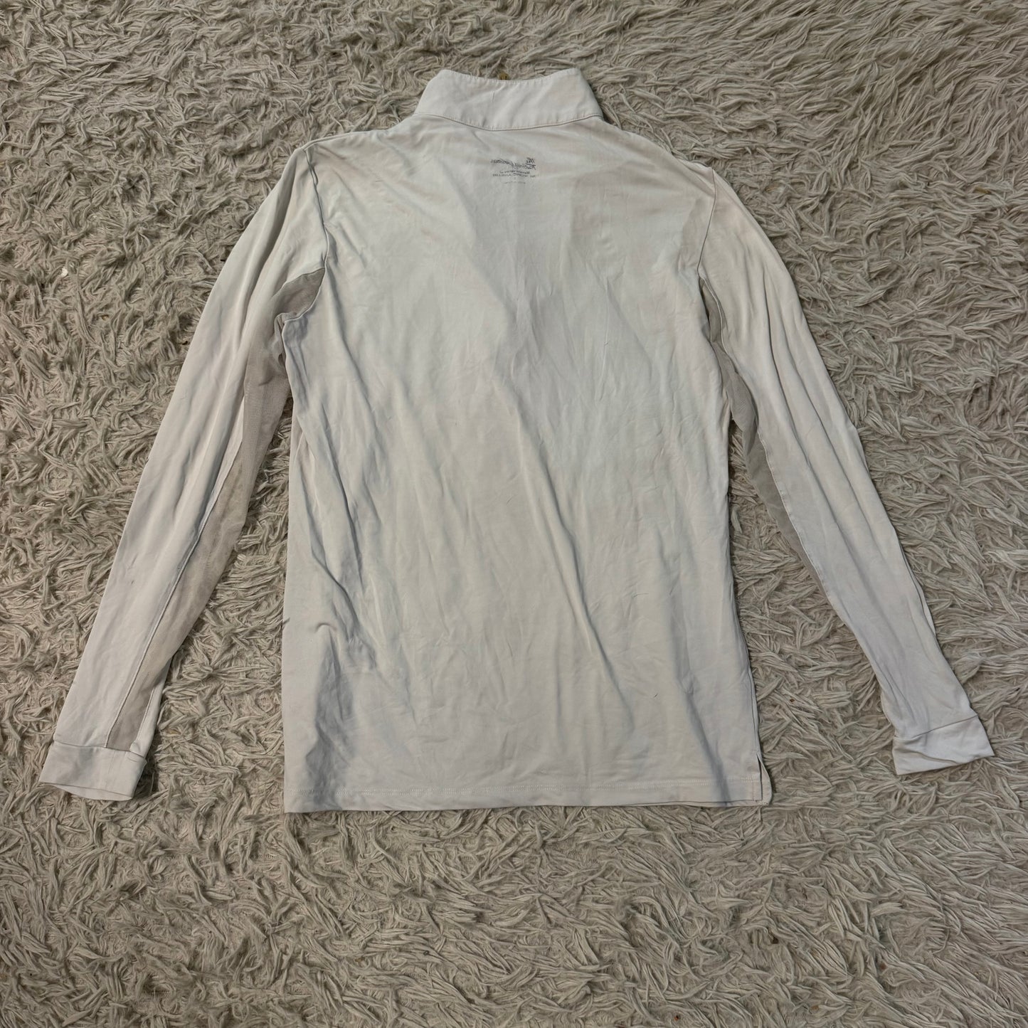 Women’s Small White Tailored Sportsman Long Sleeve Horseback Riding Sunshirt