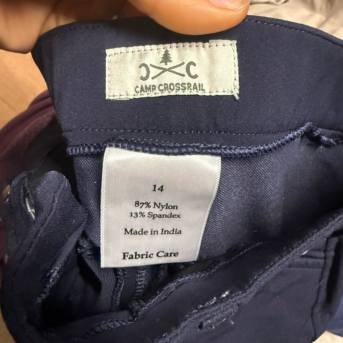 Child’s Size 14R Navy Camp Crossrail Knee Patch Horseback Riding Breeches