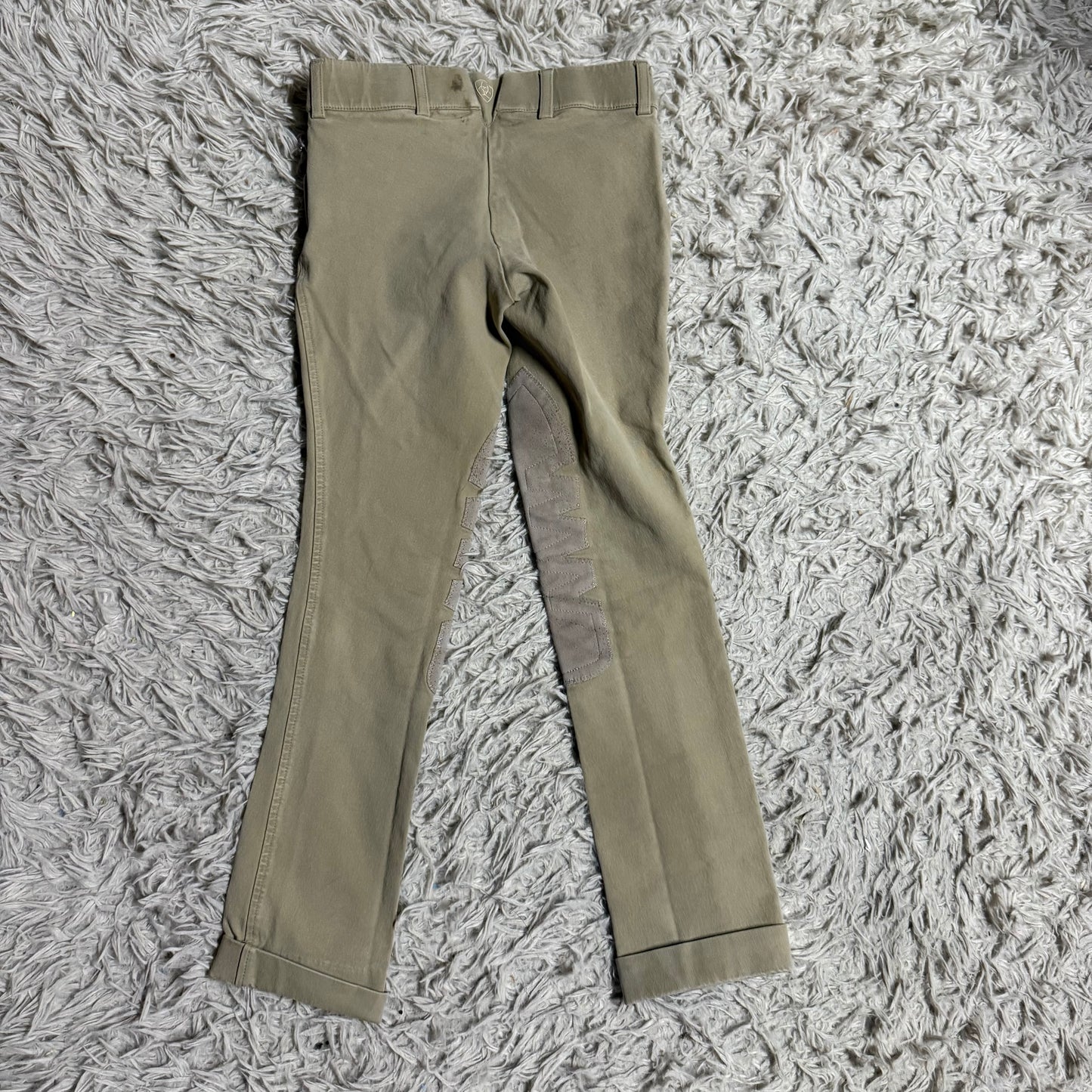 Girl’s Size 8 Tan Ariat Knee Patch Horseback Riding Jodphurs