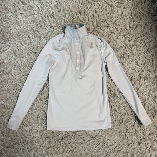 Child’s Size 8 White Criniere Long Sleeve Horseback Riding Show Shirt