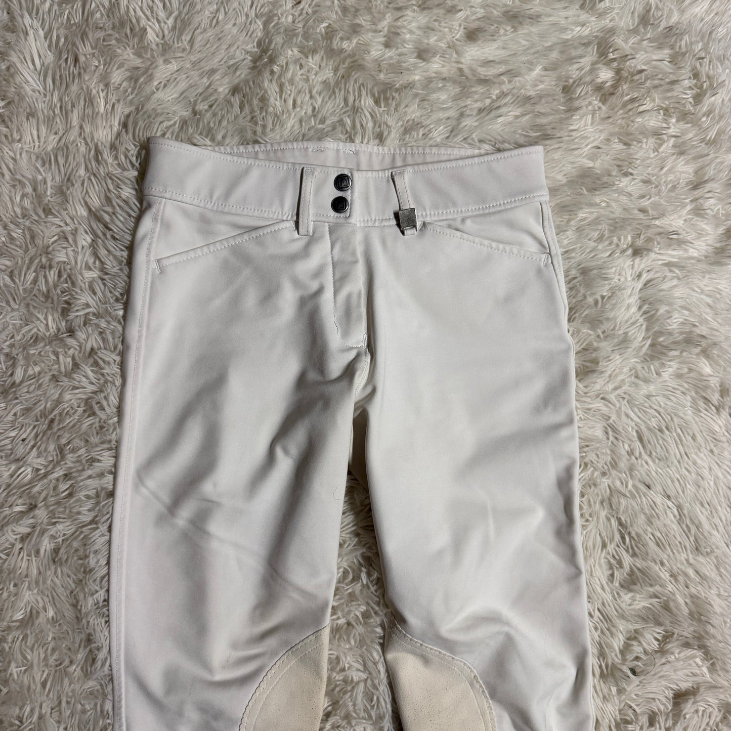Women’s Size 26R White Romfh Knee Patch Horseback Riding Breeches