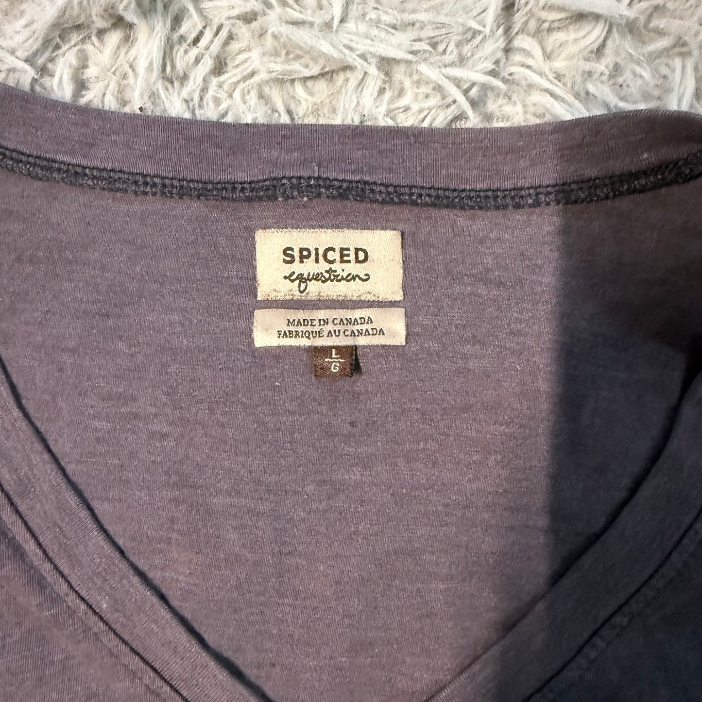 Women’s Large Purple Spiced Equestrian Horse Jump Riding T-Shirt