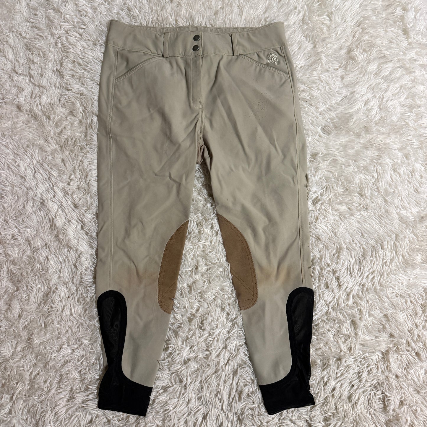 Women’s Size 34R Tan Equinavia Knee Patch Horseback Riding Breeches