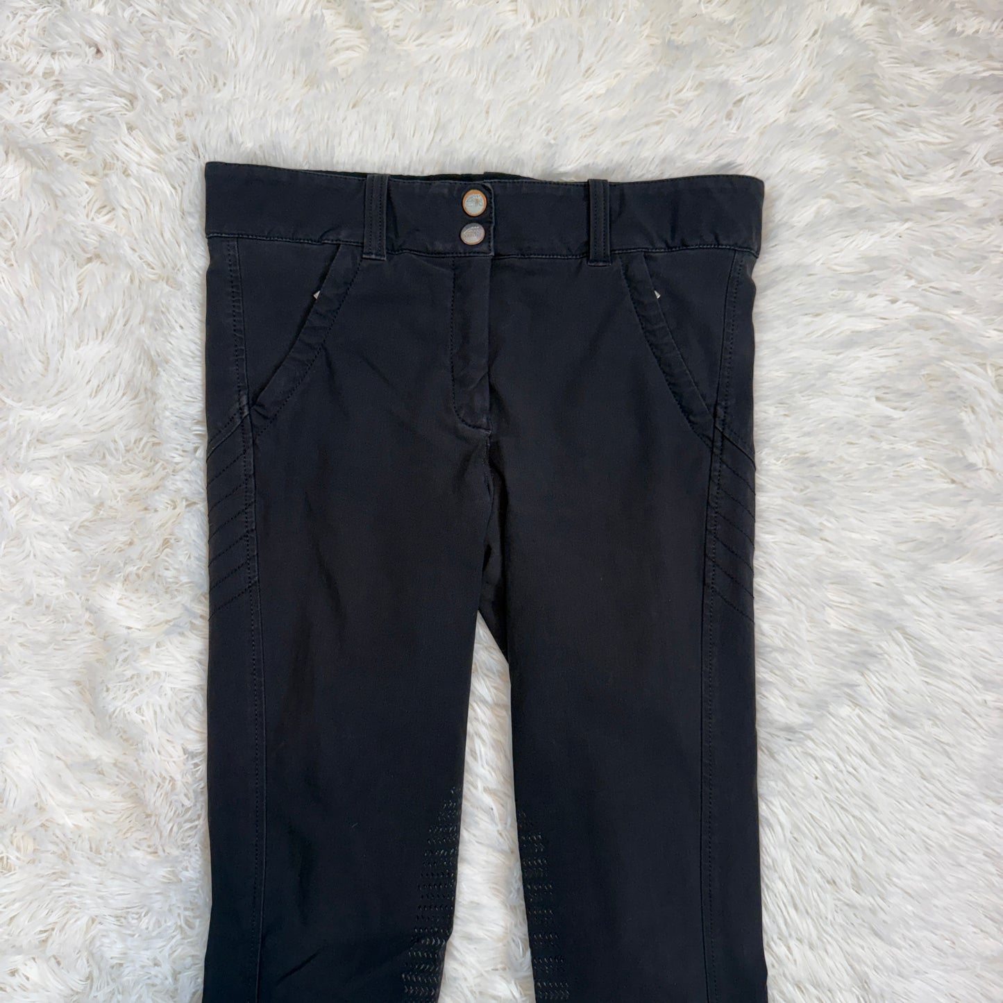 Women’s Size IT46 Black Equiline Knee Patch Horseback Riding Breeches