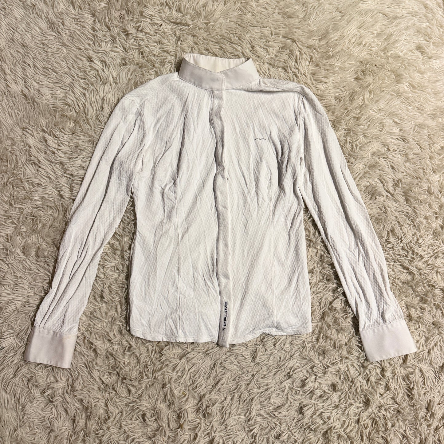 Women’s Size IT40 White Animo Long Sleeve Horseback Riding Show Shirt
