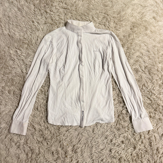 Women’s Size IT40 White Animo Long Sleeve Horseback Riding Show Shirt
