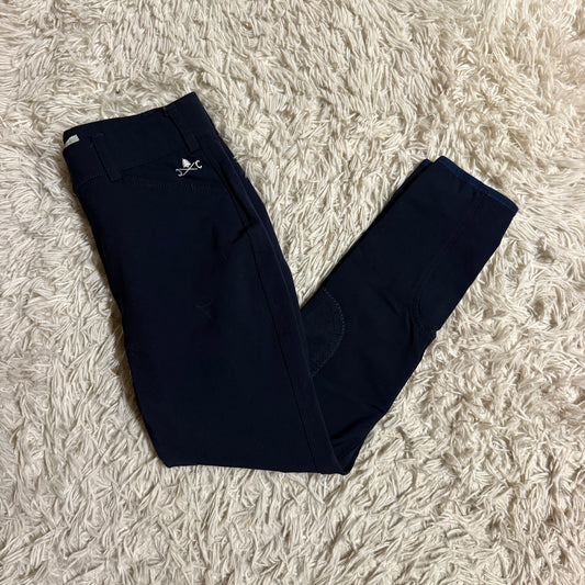 Child’s Size 14R Navy Camp Crossrail Knee Patch Horseback Riding Breeches