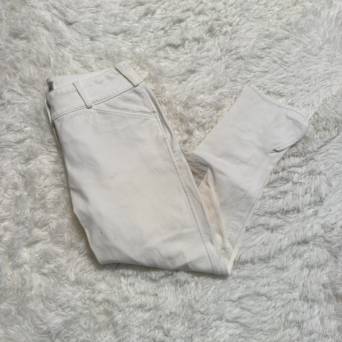 Women’s Size 28R White Tailored Sportsman Knee Patch Horseback Riding Breeches
