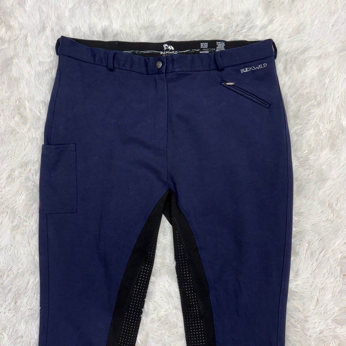 Women’s Size 38L Navy Buckwild Full Seat Horseback Riding Breeches