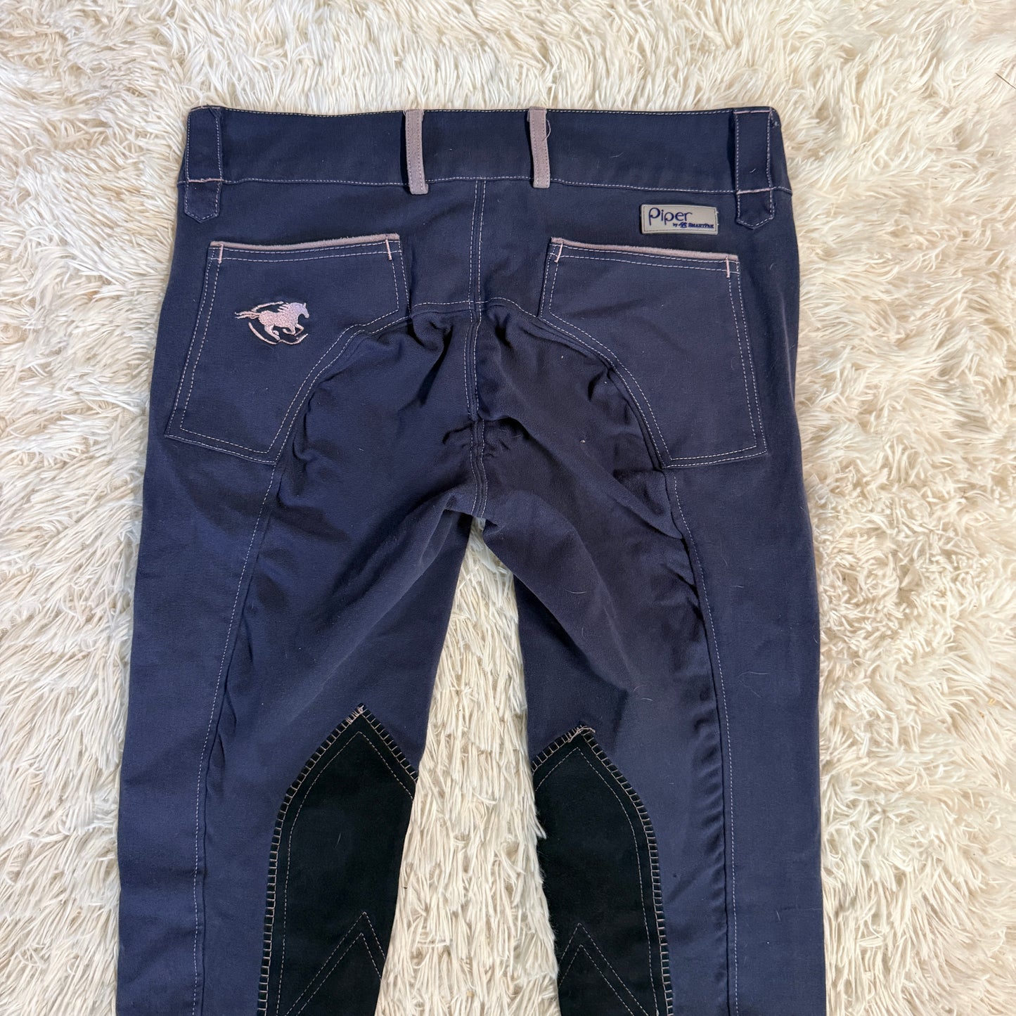 Women’s Size 28R Blue Smartpak Piper Knee Patch Horseback Riding Breeches