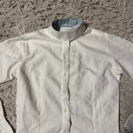 Women’s Small White Equine Couture Long Sleeve Horseback Riding Show Shirt