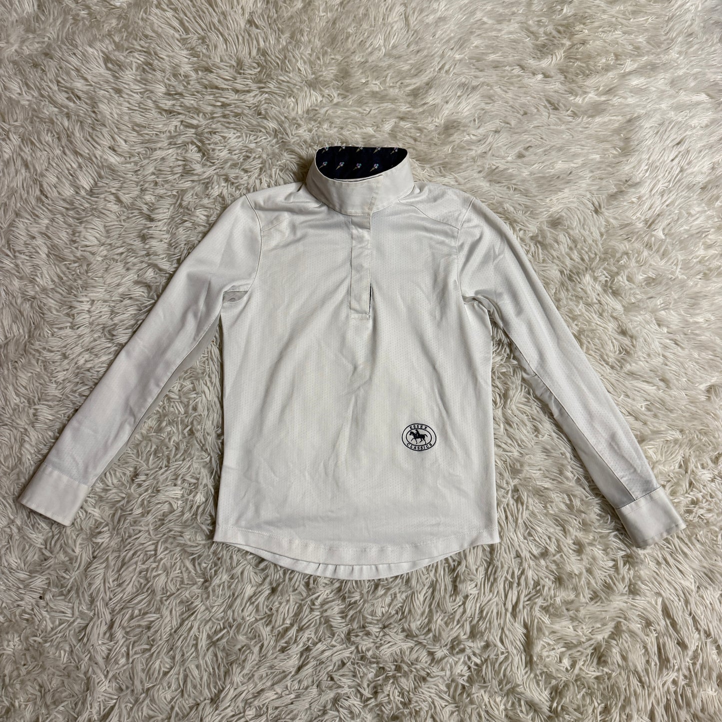 Child’s S White Essex Classics Long Sleeve Horseback Riding Show Shirt