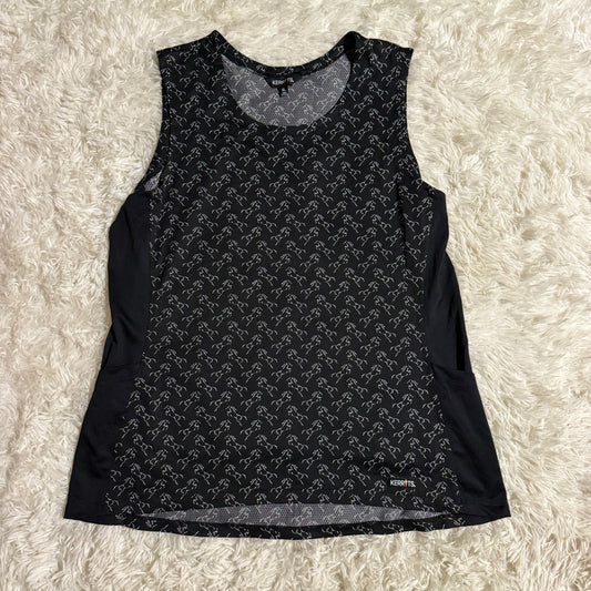 Women’s XL Black Kerrits Horse Pattern Horseback Riding Equestrian Tank Top