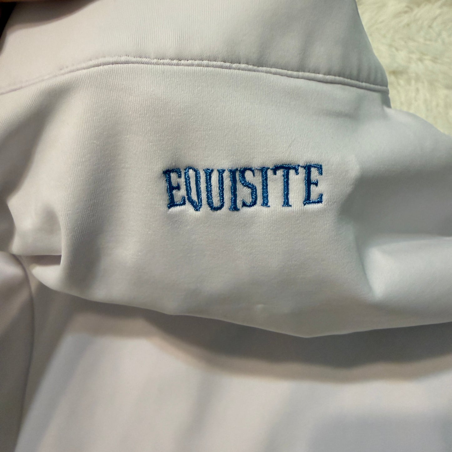 Women’s Small White Equisite Long Sleeve Horseback Riding Show Shirt