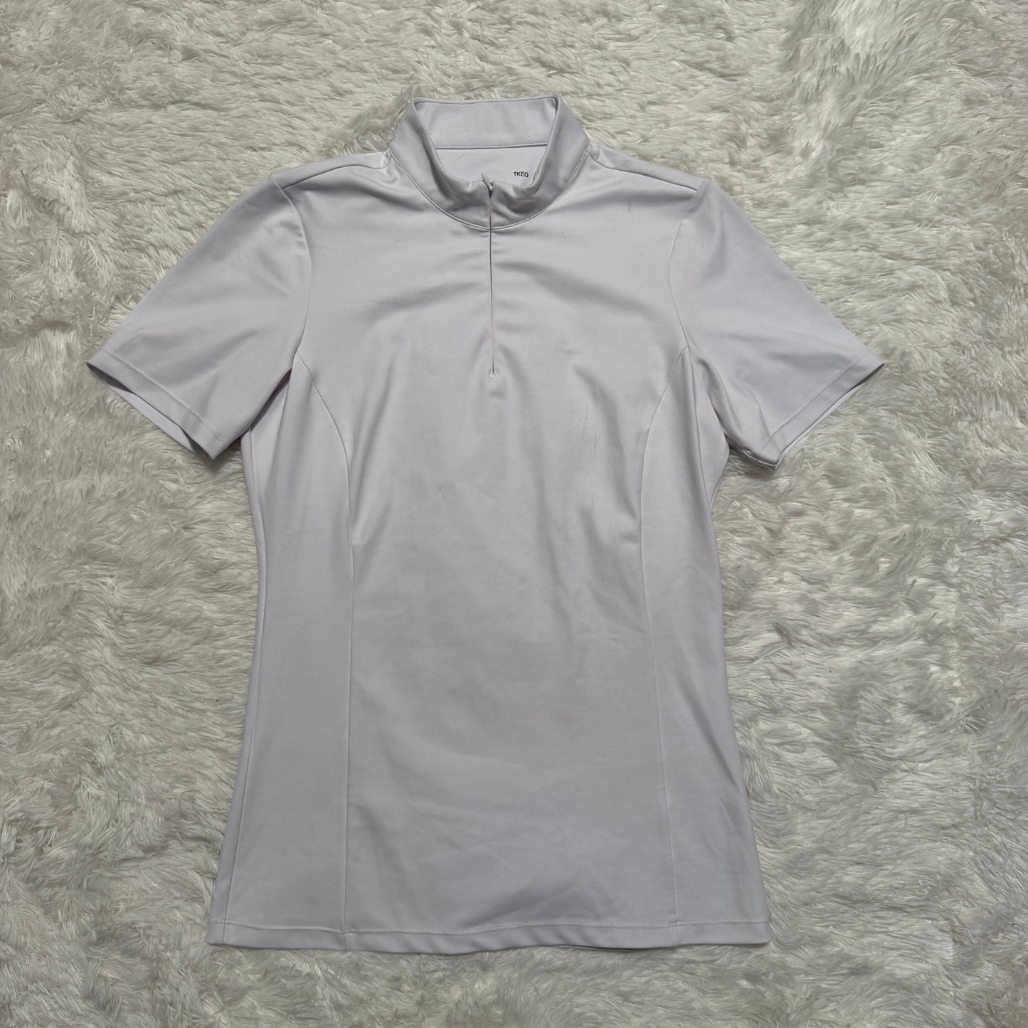 Women’s Large White TKEQ Short Sleeve Horseback Riding Show Shirt