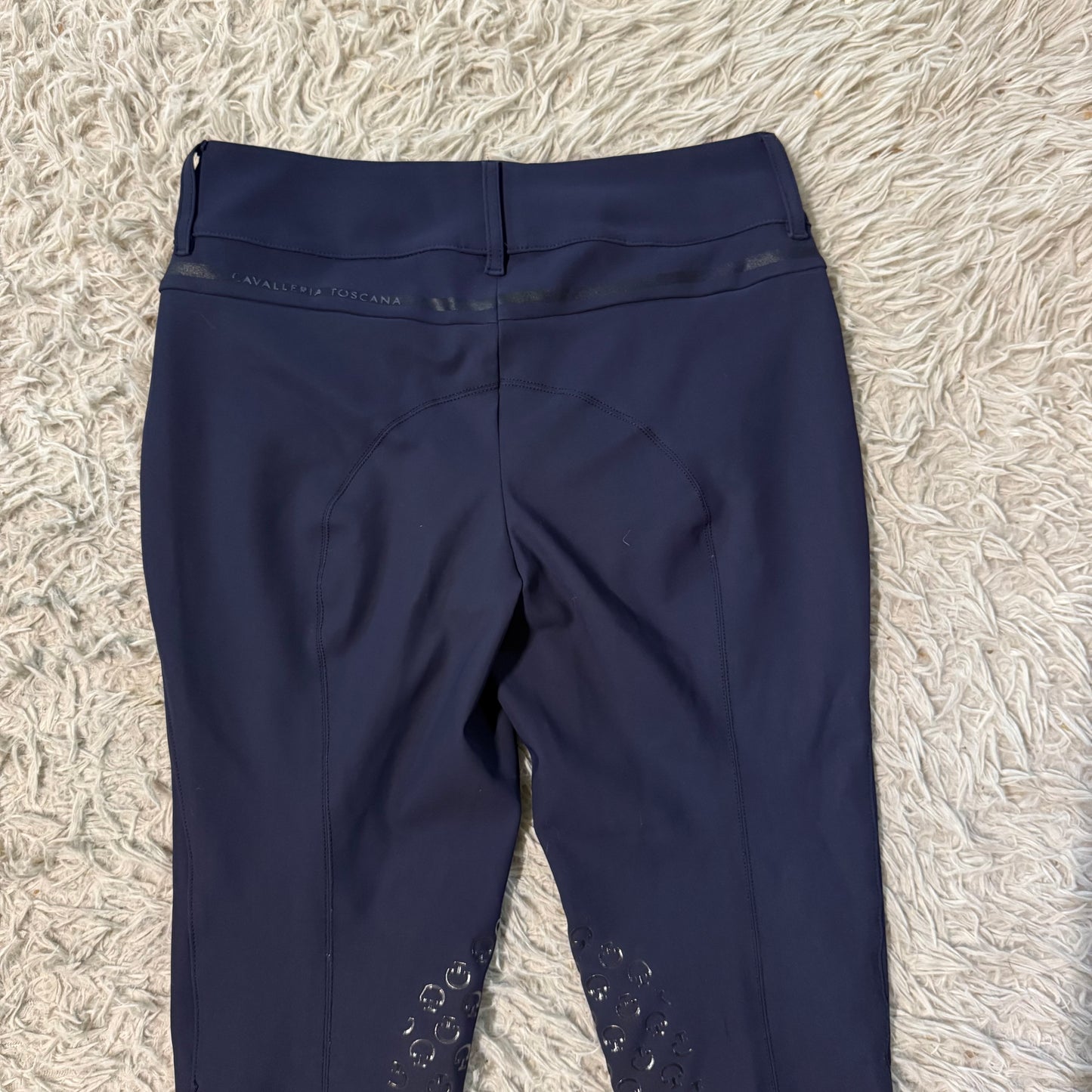 Women’s Size IT44 Navy Cavalleria Toscana Knee Patch Horseback Riding Breeches