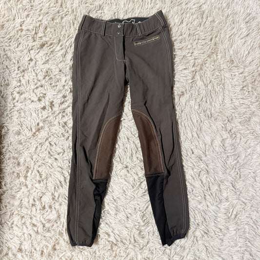 Women’s Size 26R Grey/Brown Goode Rider Knee Patch Horseback Riding Breeches