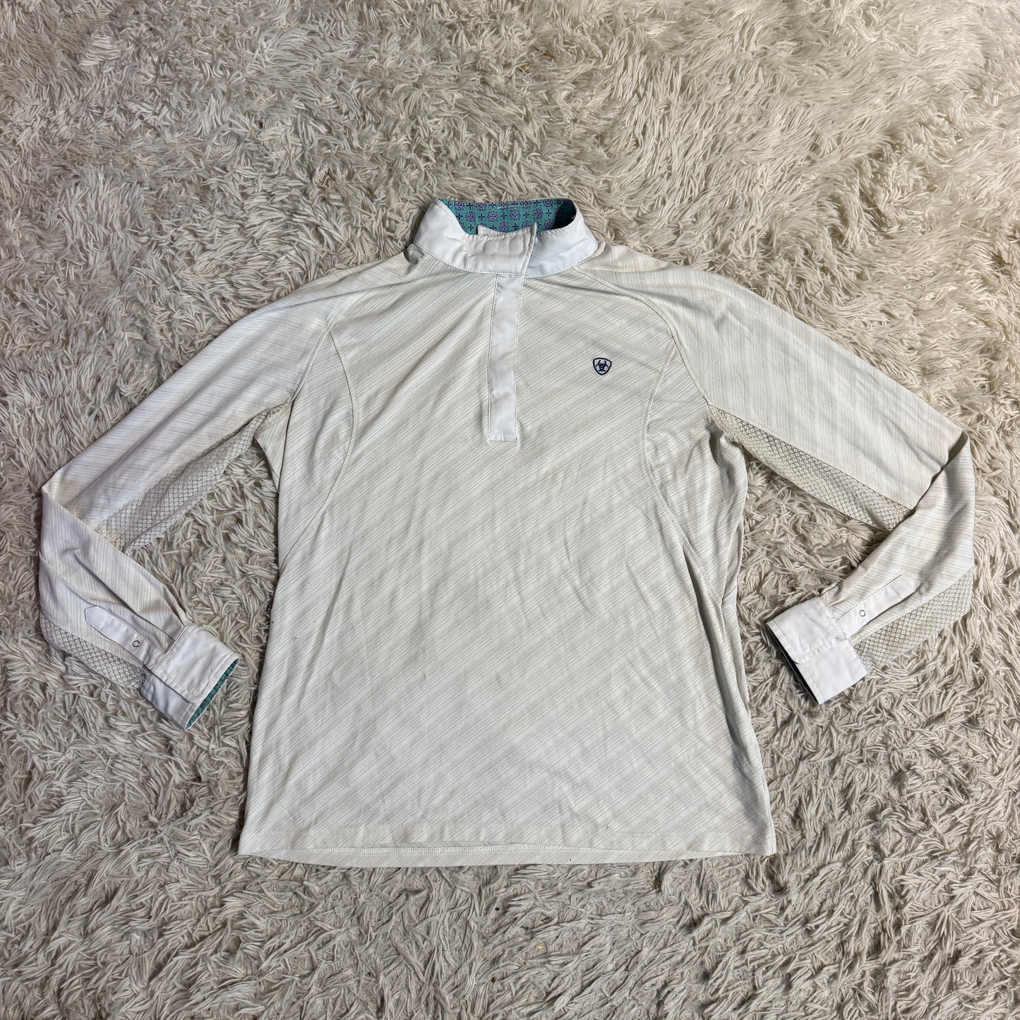 Women’s XL White Ariat Long Sleeve Horseback Riding Show Shirt