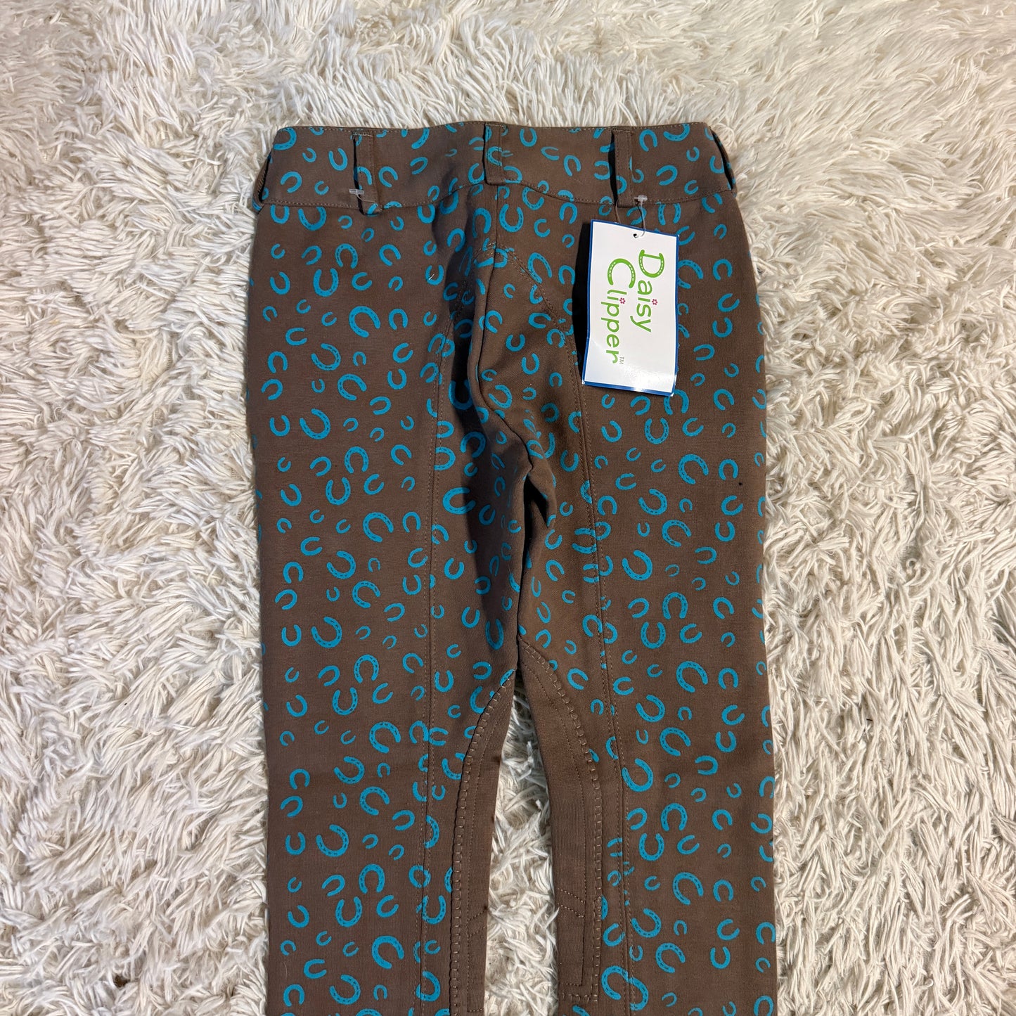 New Child’s Size 6R Brown Daisy Clipper Knee Patch Horseback Riding Jodphurs