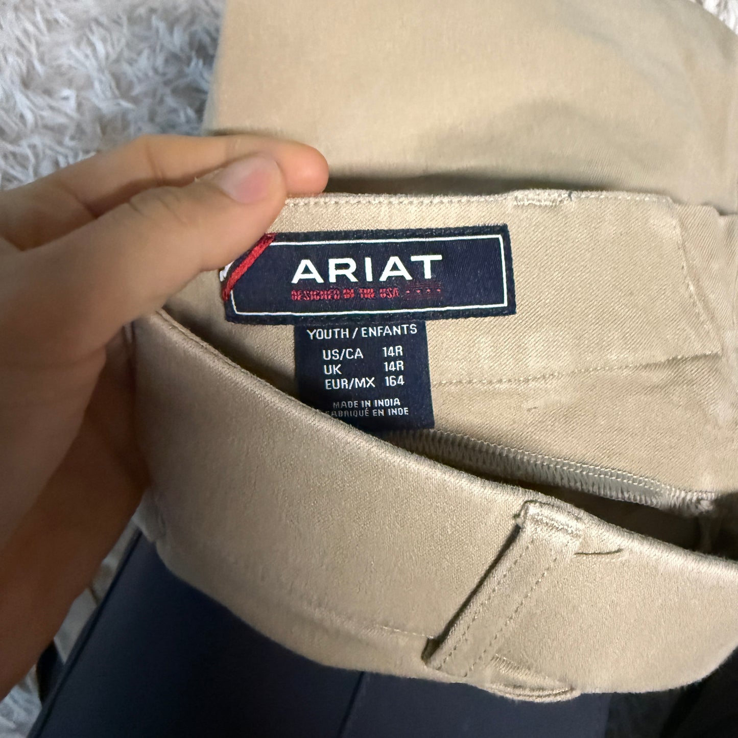 Child’s Size 14R Tan Ariat Knee Patch Horseback Riding Jodphurs
