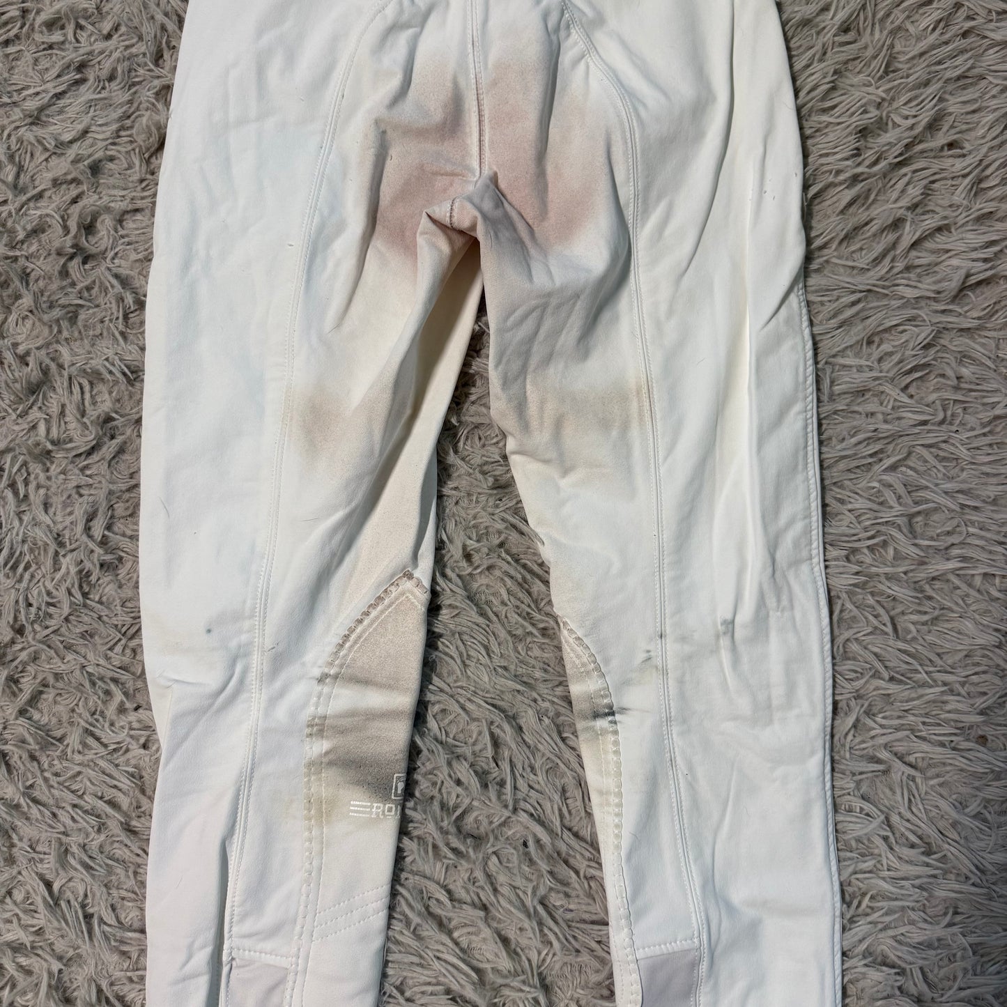 Women’s Size 26L White Romfh Knee Patch Horseback Riding Breeches