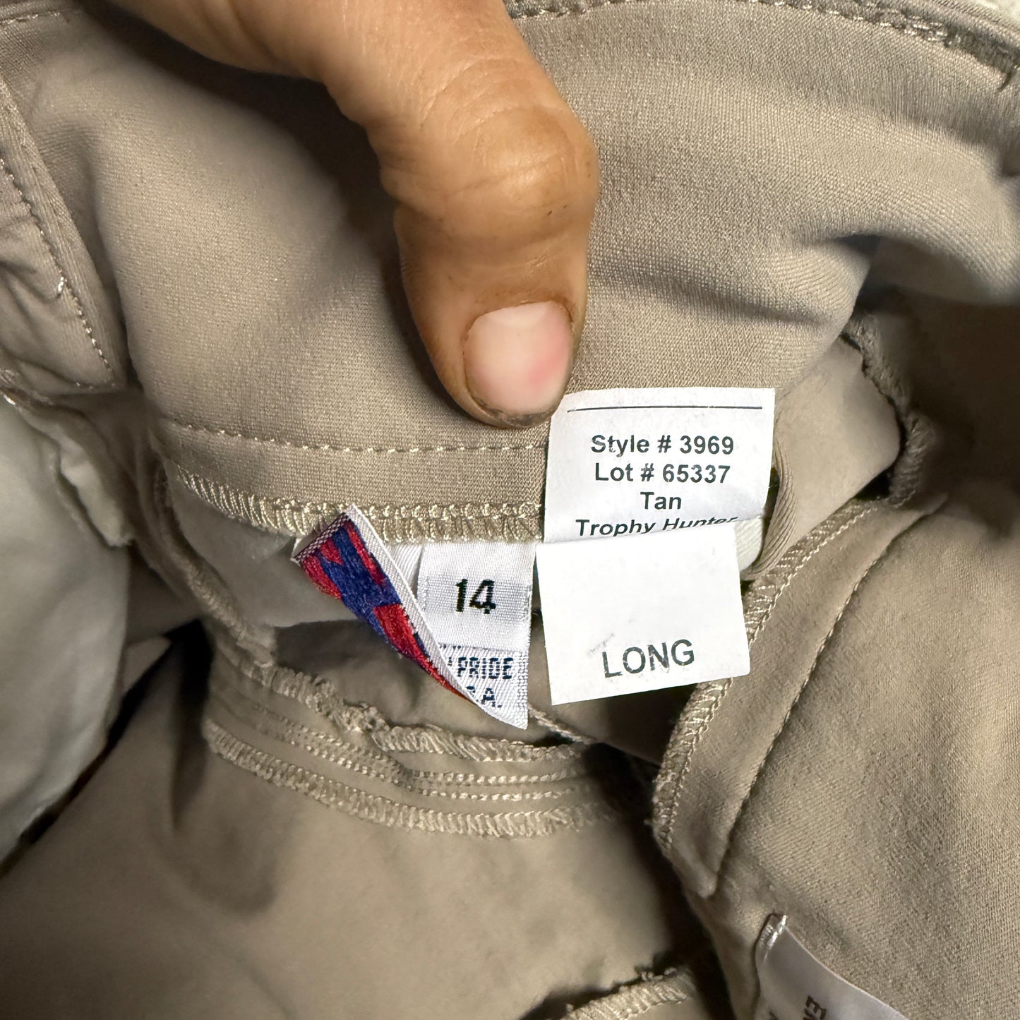 Child’s Size 14L Tan Tailored Sportsman Knee Patch Horseback Riding Jodphurs