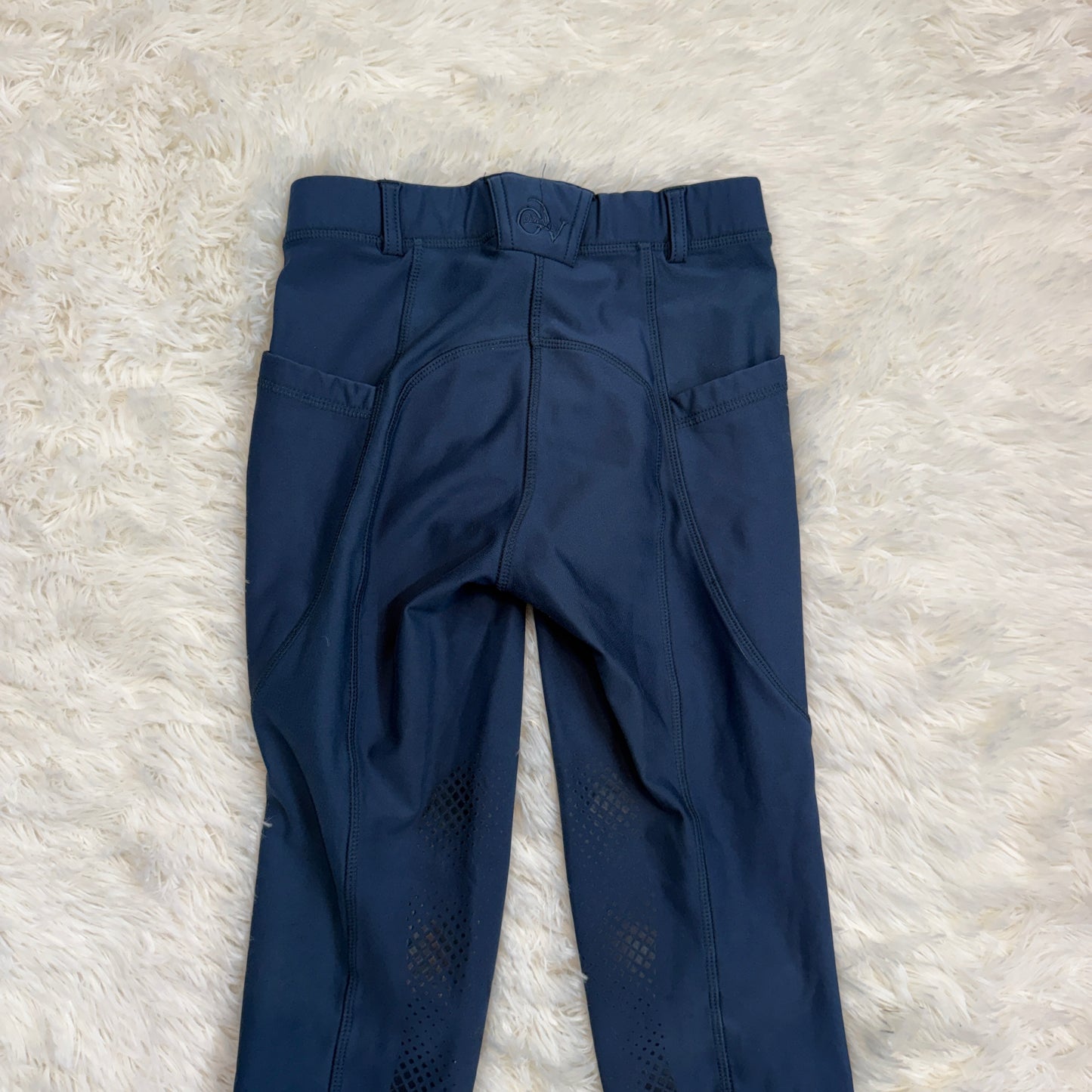 Child’s Large Blue Ovation Winter Knee Patch Horseback Riding Tights