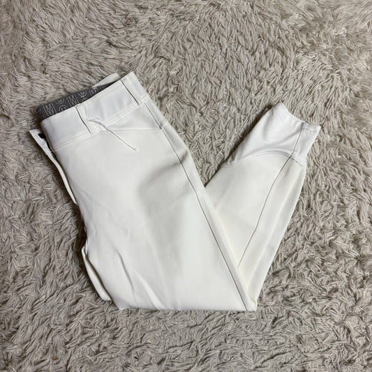 Women’s Size 32R White Weather Or Not Knee Patch Horseback Riding Rain Breeches