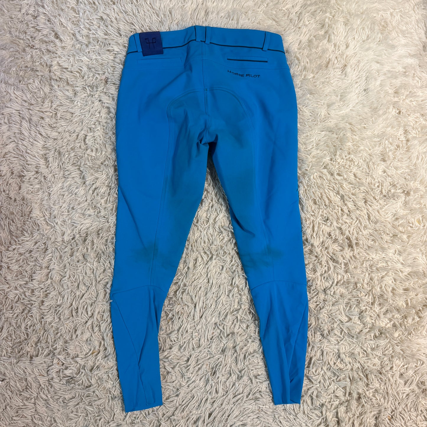 Women’s Large Blue Horse Pilot Knee Patch Horseback Riding Breeches