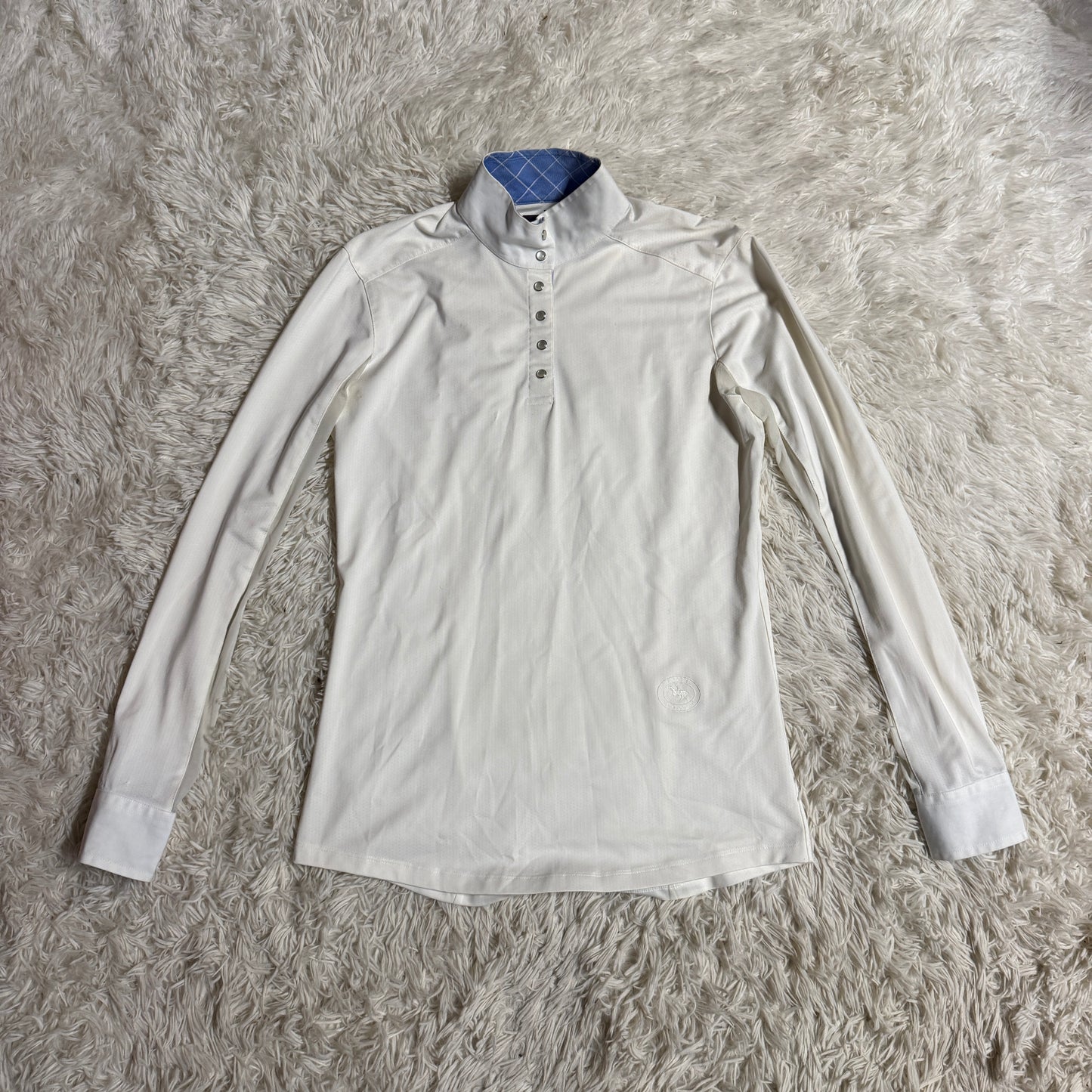Women’s Medium White Essex Classics Long Sleeve Horseback Riding Show Shirt